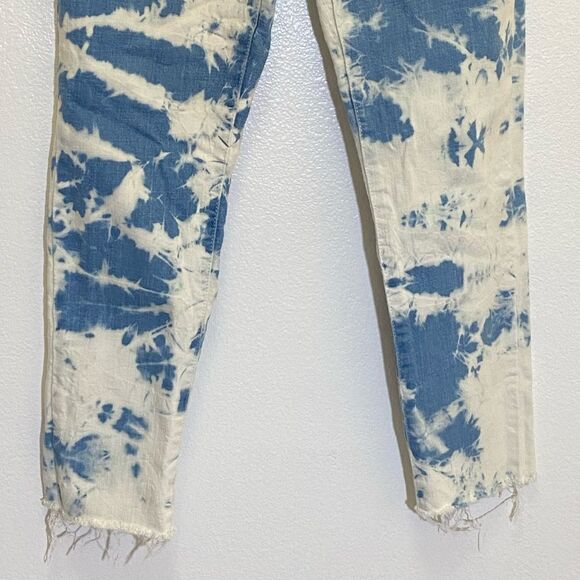 Levi’s - 721 High Rise Skinny Ankle Tie Dye Jeans Raw Hem - Size 27 - Picture 11 of 14